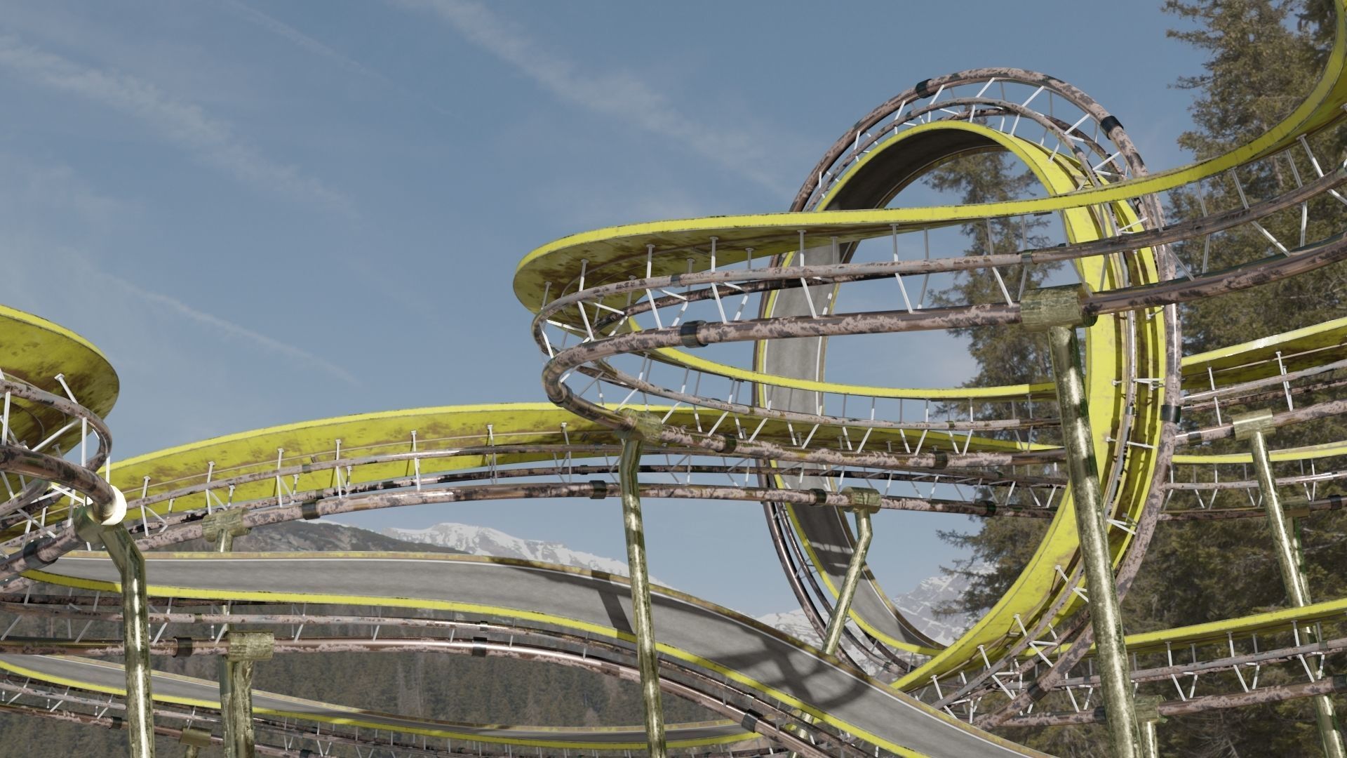 Acrobatic Track Low-poly 3D model_18