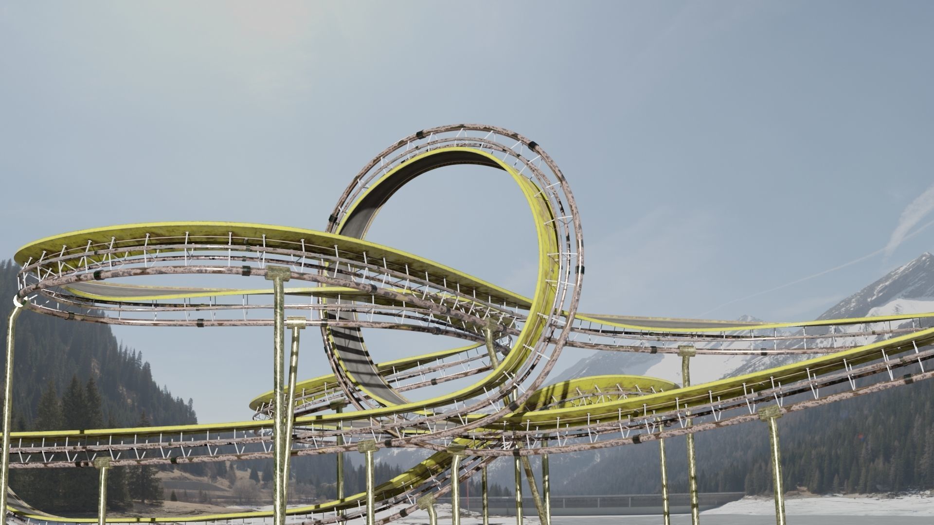 Acrobatic Track Low-poly 3D model_7