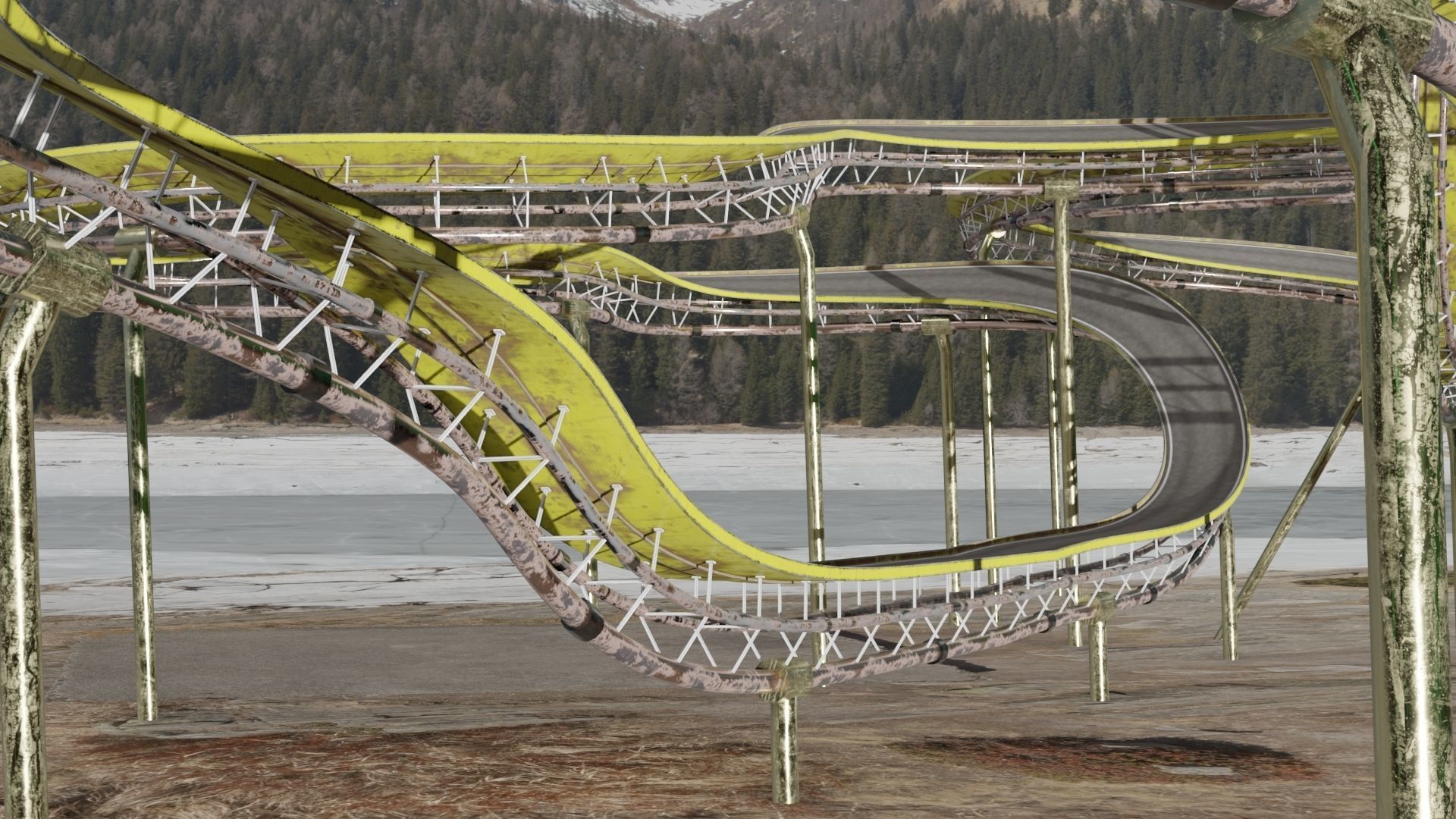 Acrobatic Track Low-poly 3D model_11