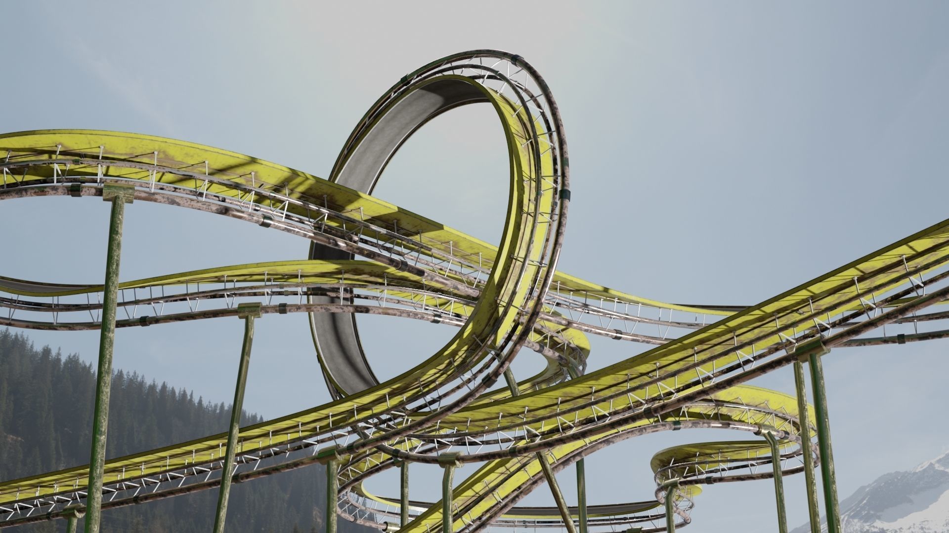 Acrobatic Track Low-poly 3D model_8