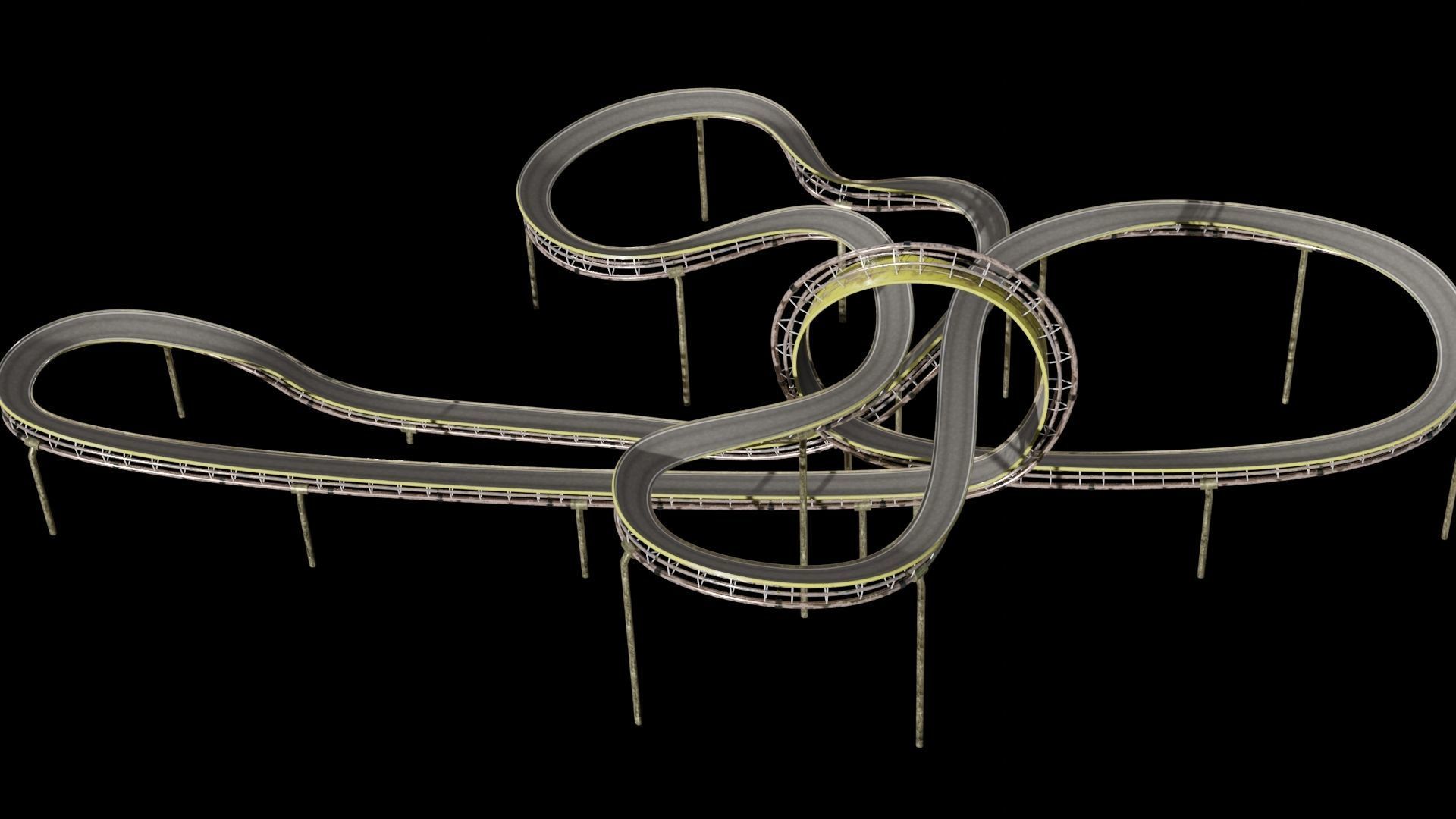 Acrobatic Track Low-poly 3D model_3