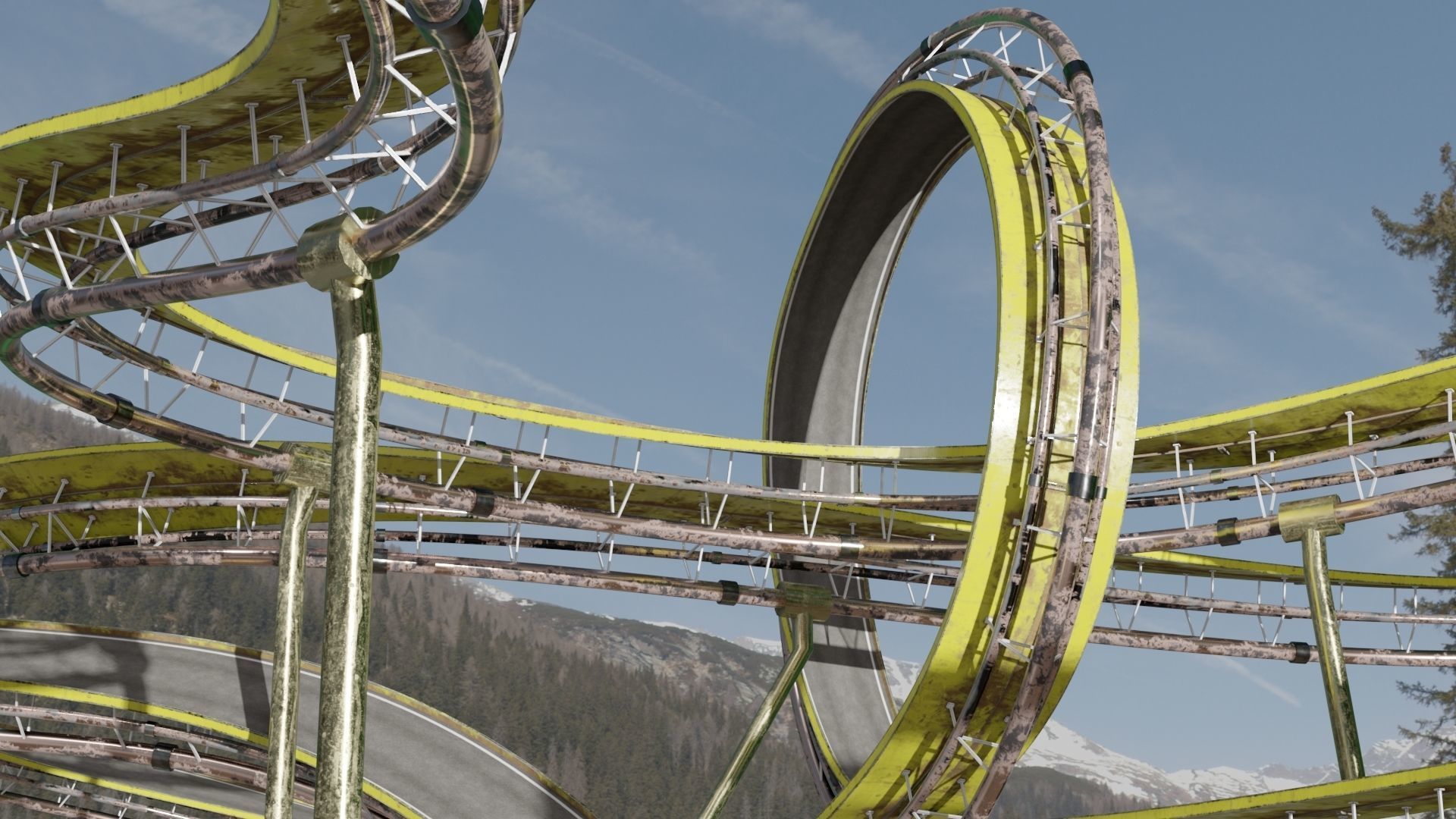 Acrobatic Track Low-poly 3D model_16