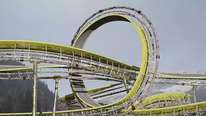 Acrobatic Track Low-poly 3D model