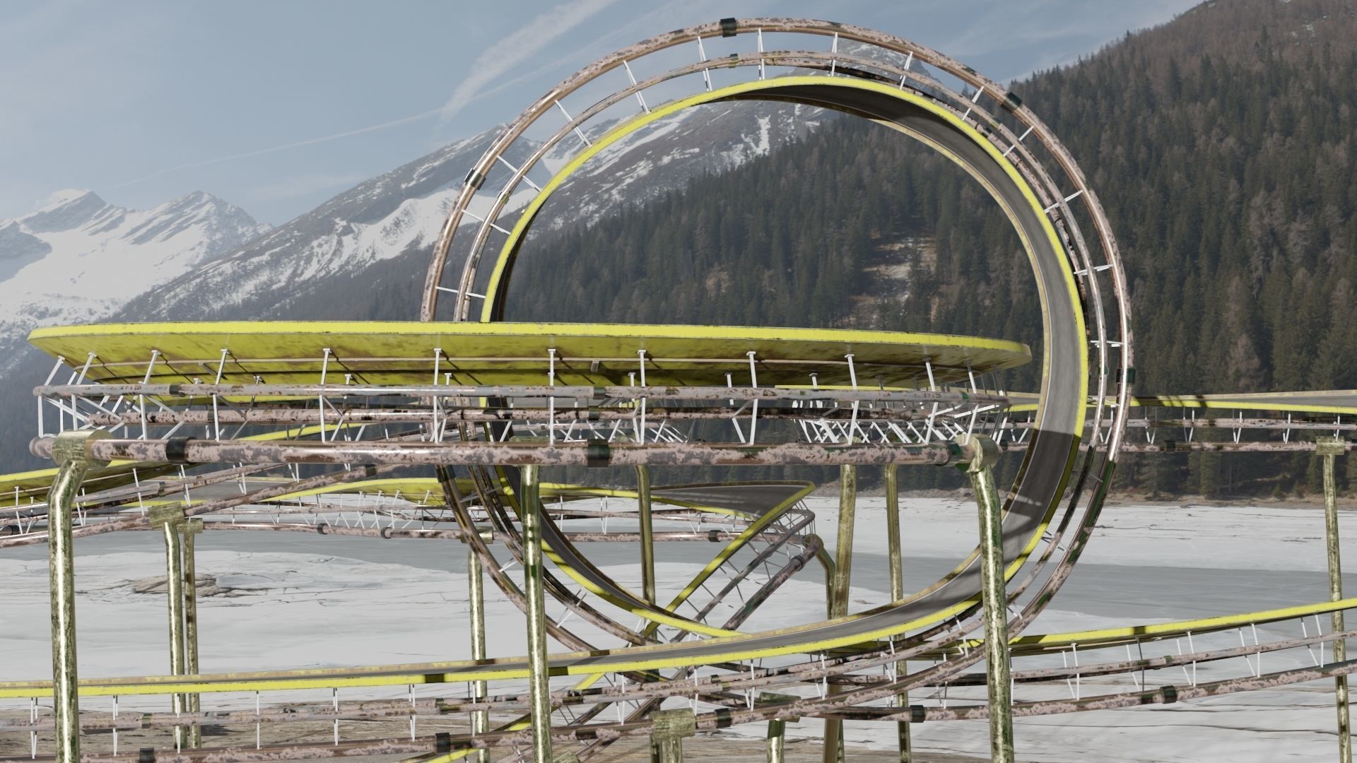 Acrobatic Track Low-poly 3D model_14