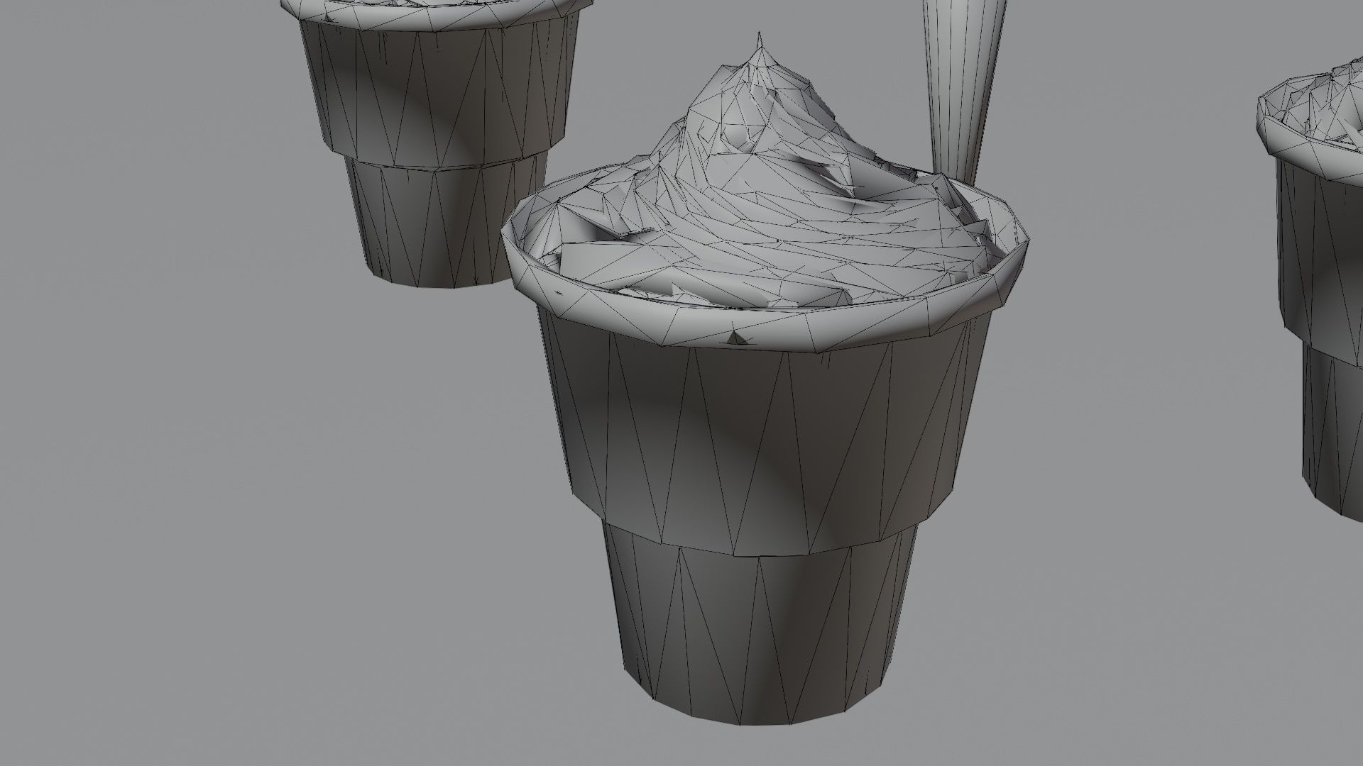 Ice cream cone pack Low-poly 3D model_13