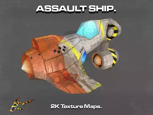 ASSAULT SHIP Low-poly 3D model