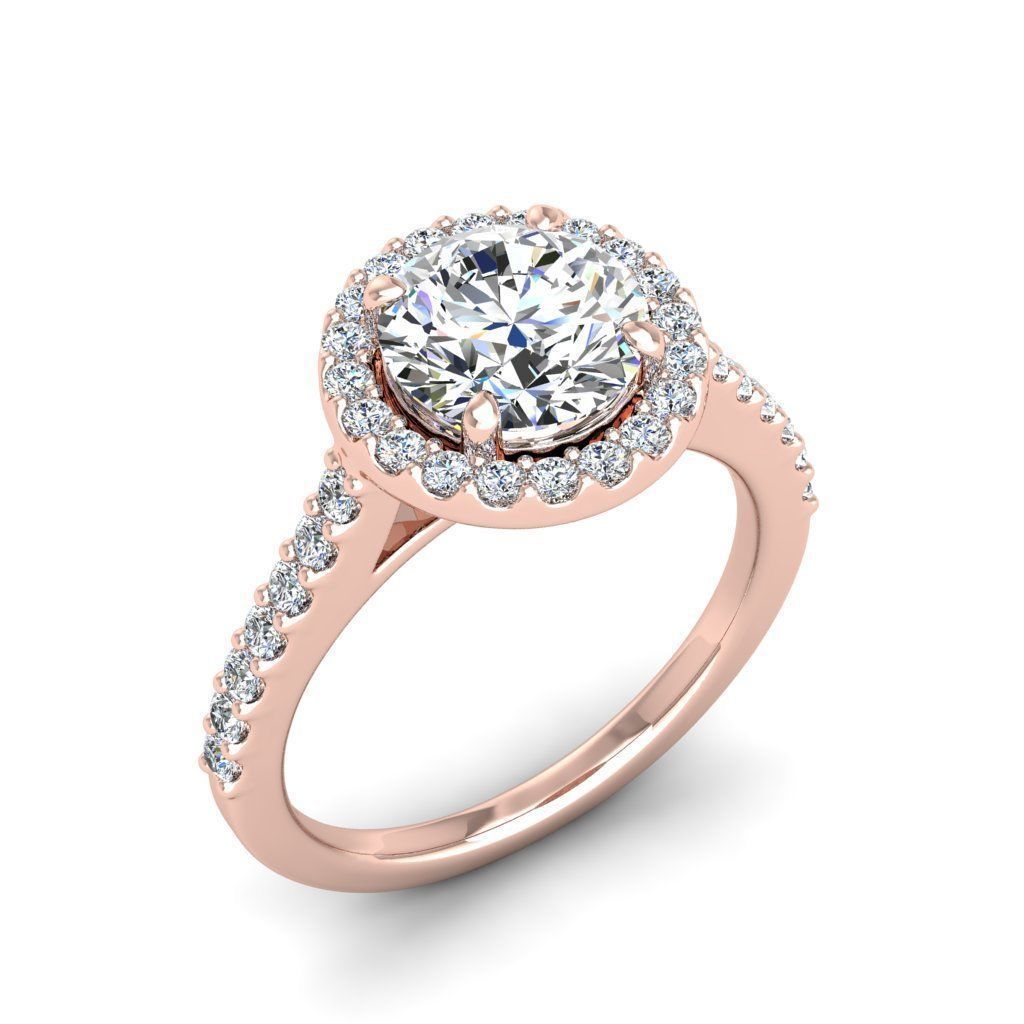 Luxury Engagement Diamond ring round  3D print model_27
