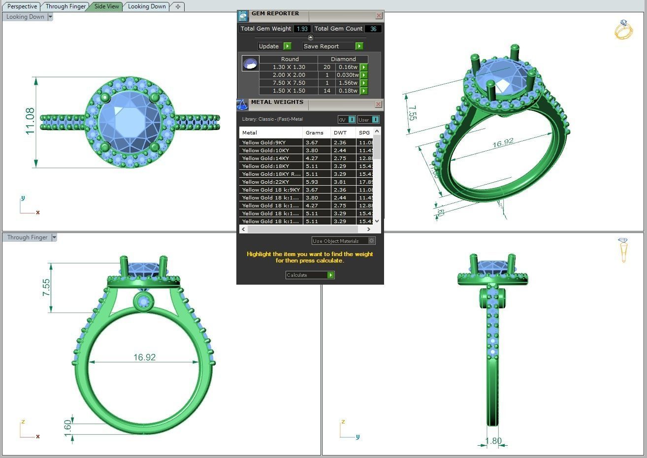 Luxury Engagement Diamond ring round  3D print model_4