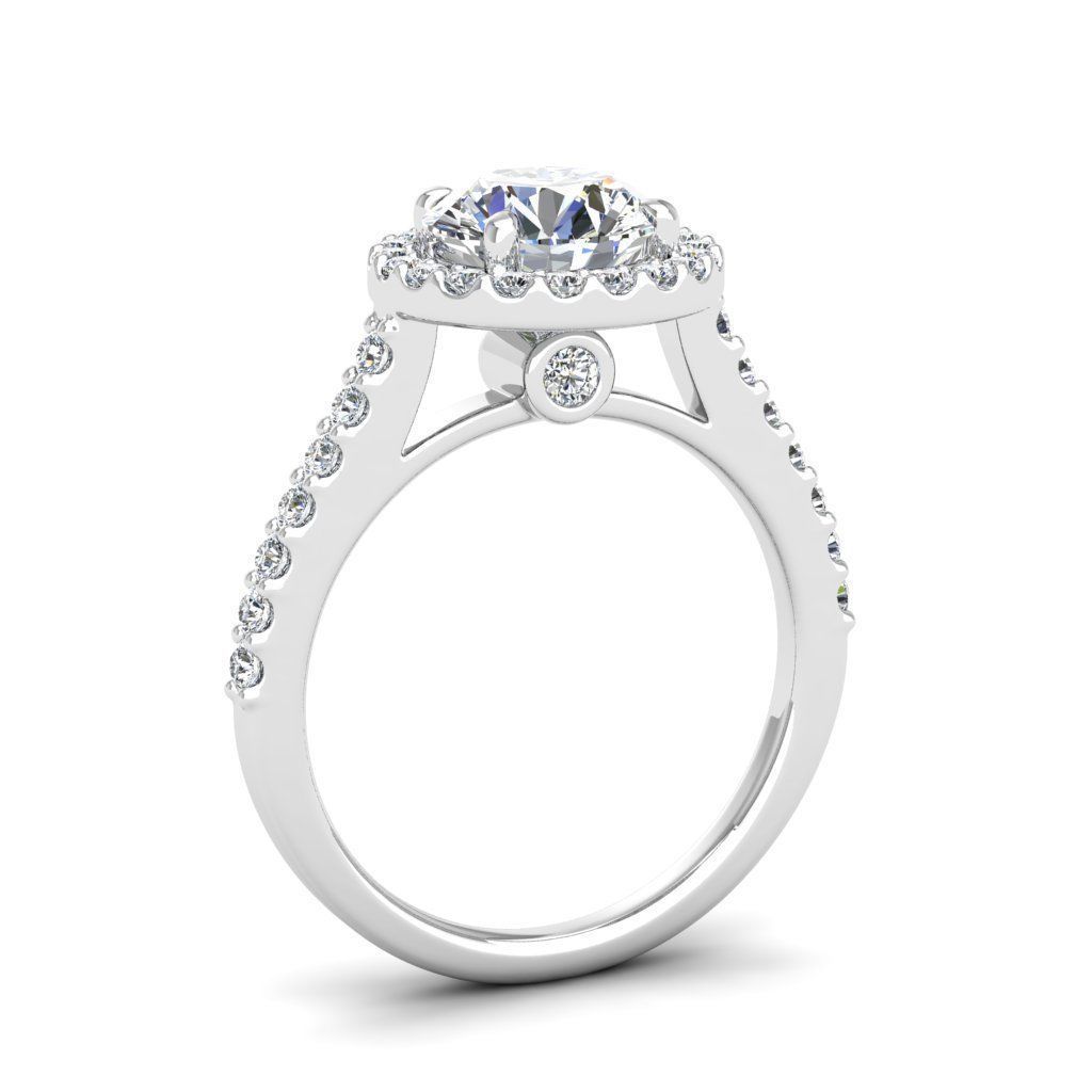 Luxury Engagement Diamond ring round  3D print model_21