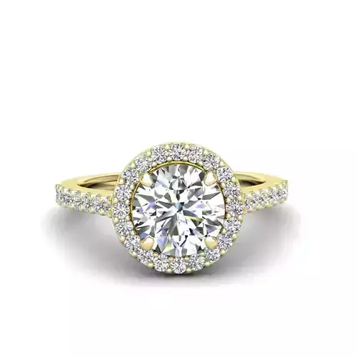 Luxury Engagement Diamond ring round  3D print model
