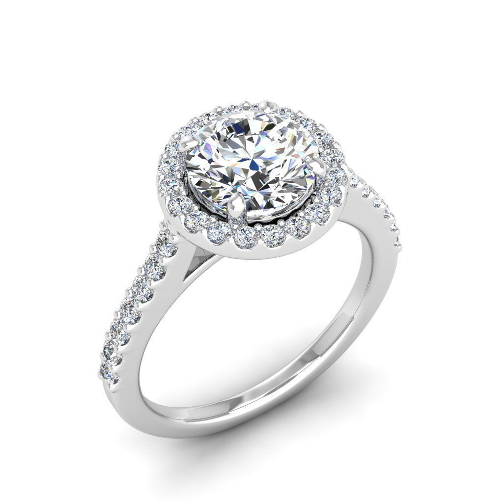 Luxury Engagement Diamond ring round  3D print model_23
