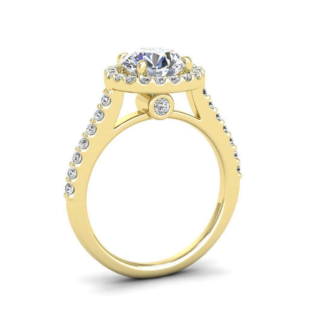 Luxury Engagement Diamond ring round  3D print model_17