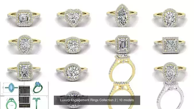 Luxury Engagement Rings all shapes Collection 2 