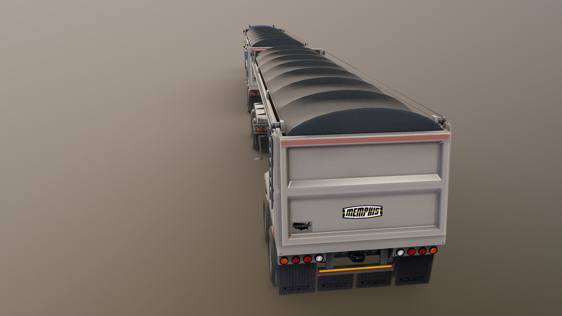 SuperLiner dump trailer truck Low-poly 3D model_26