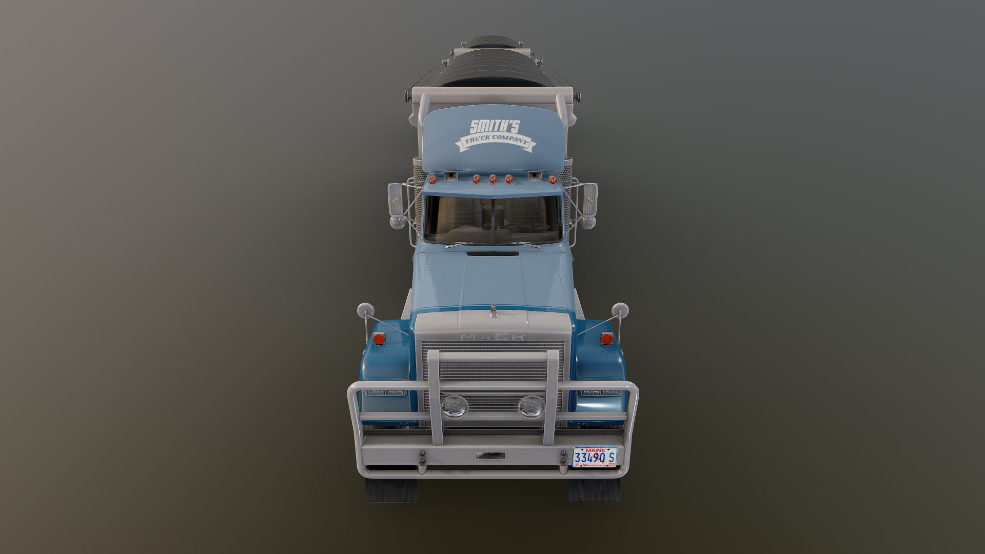 SuperLiner dump trailer truck Low-poly 3D model_25
