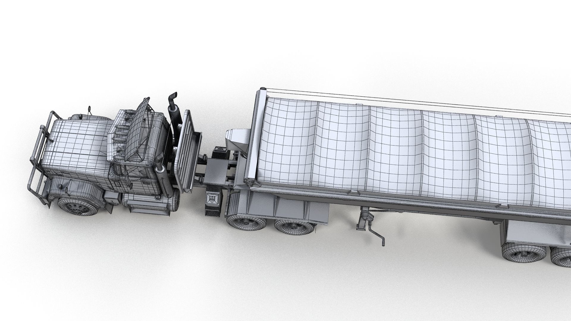 SuperLiner dump trailer truck Low-poly 3D model_17