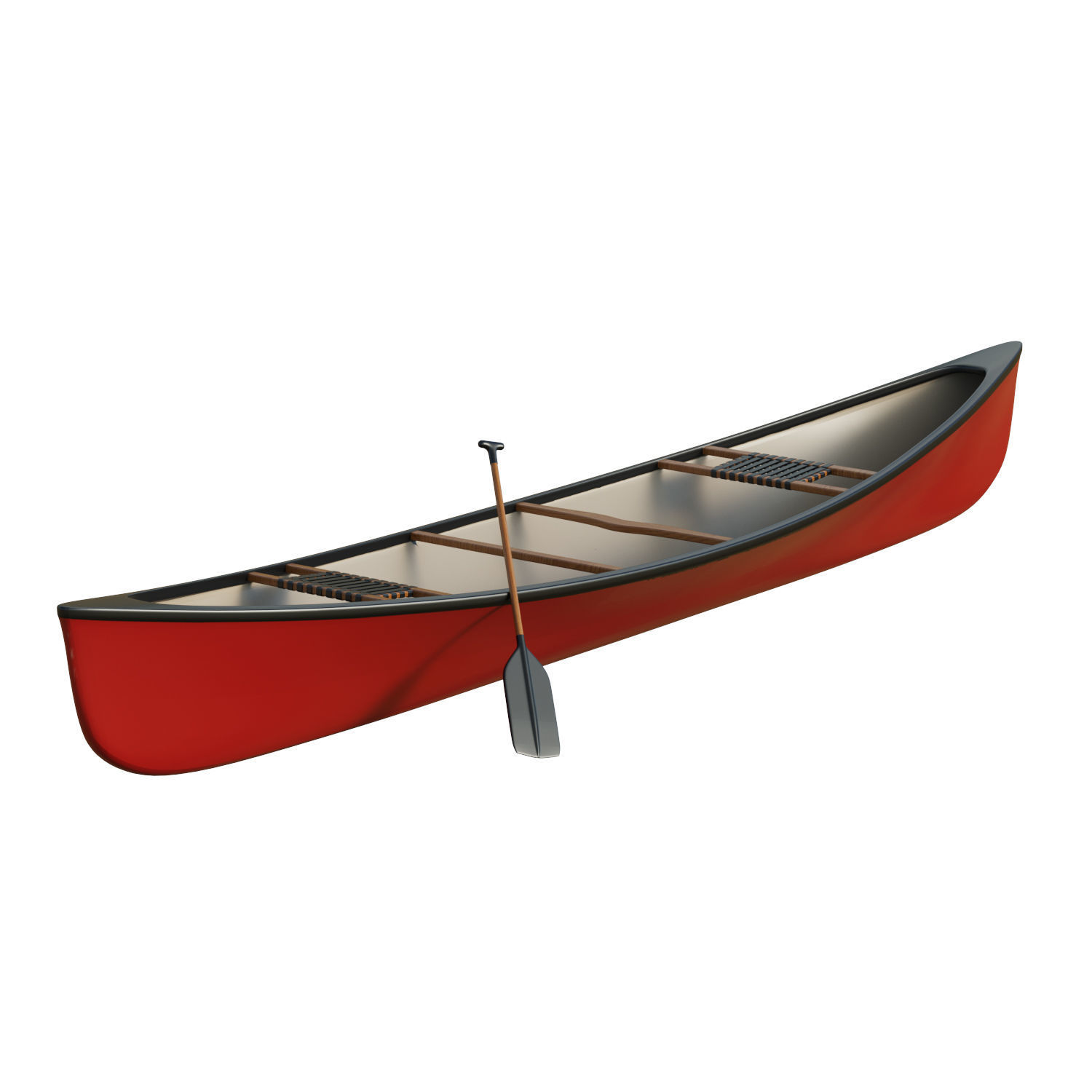 Canoe  Low-poly 3D model_8