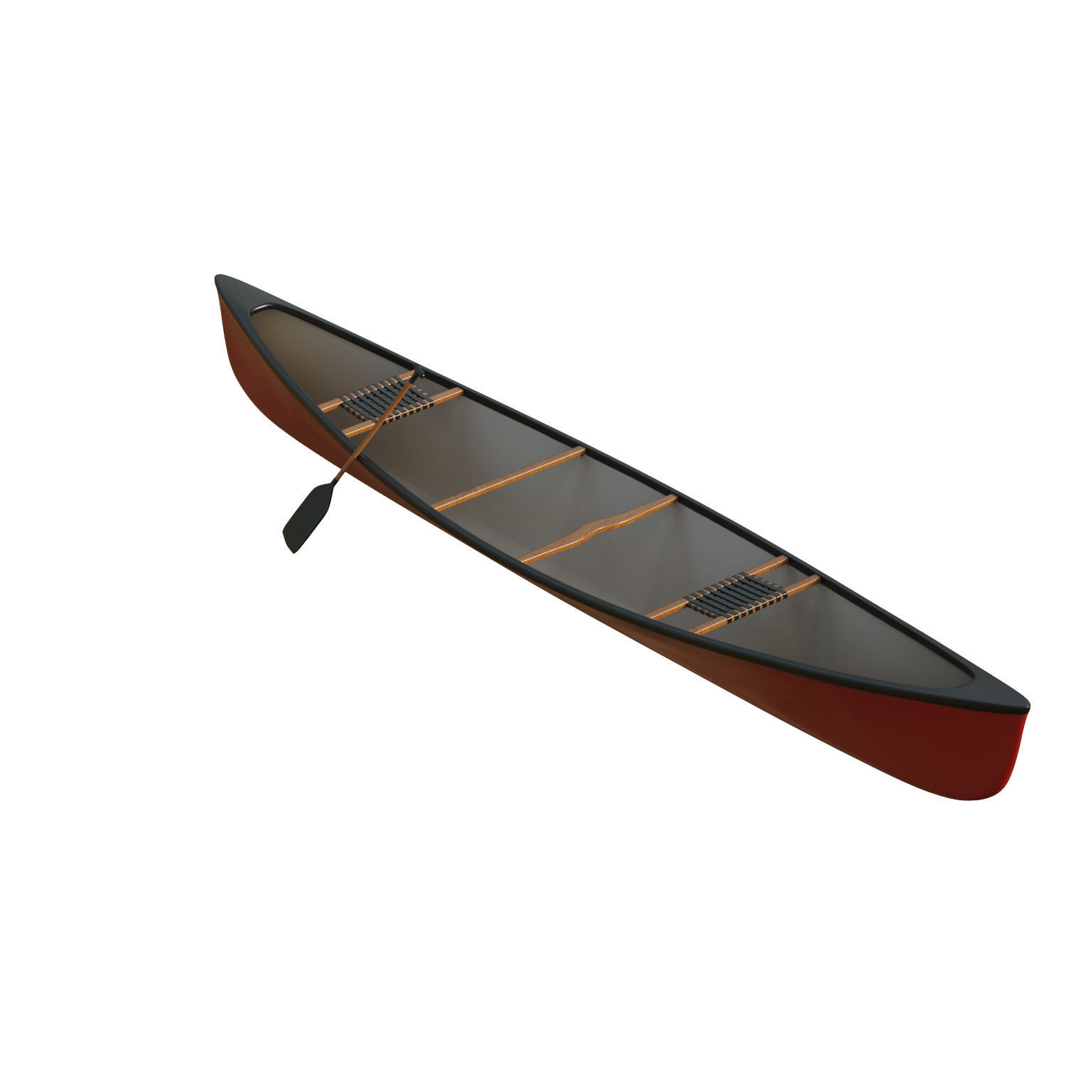 Canoe  Low-poly 3D model_11