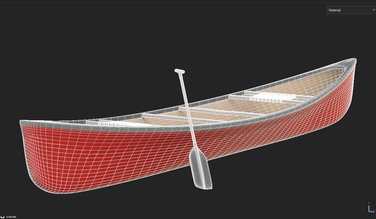 Canoe  Low-poly 3D model_28