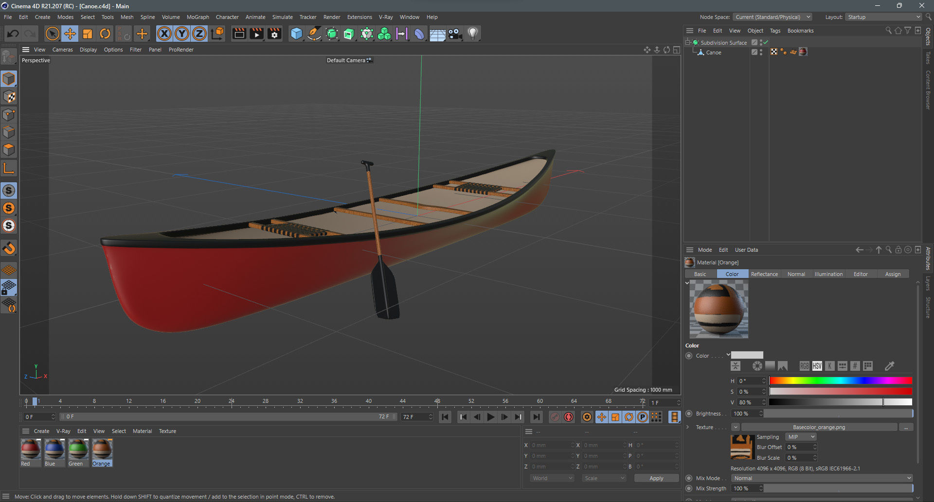 Canoe  Low-poly 3D model_26