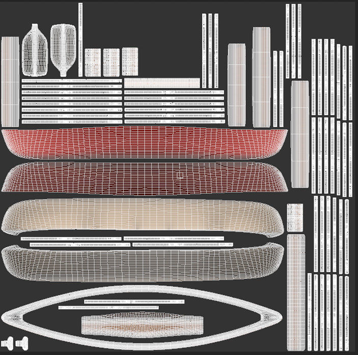 Canoe  Low-poly 3D model_30