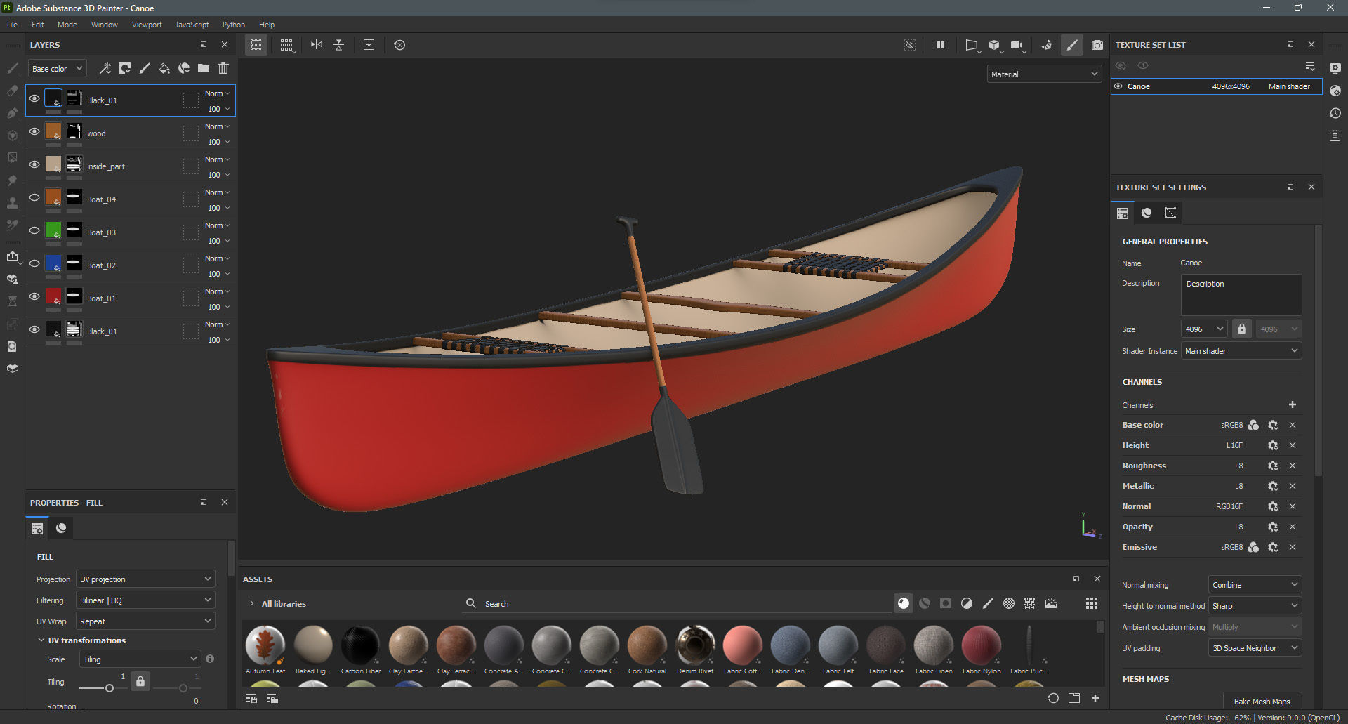 Canoe  Low-poly 3D model_27