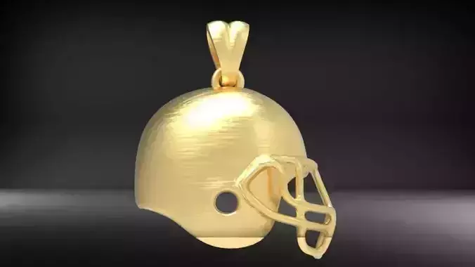  3D Football Helmet Charm Pendant Necklace 