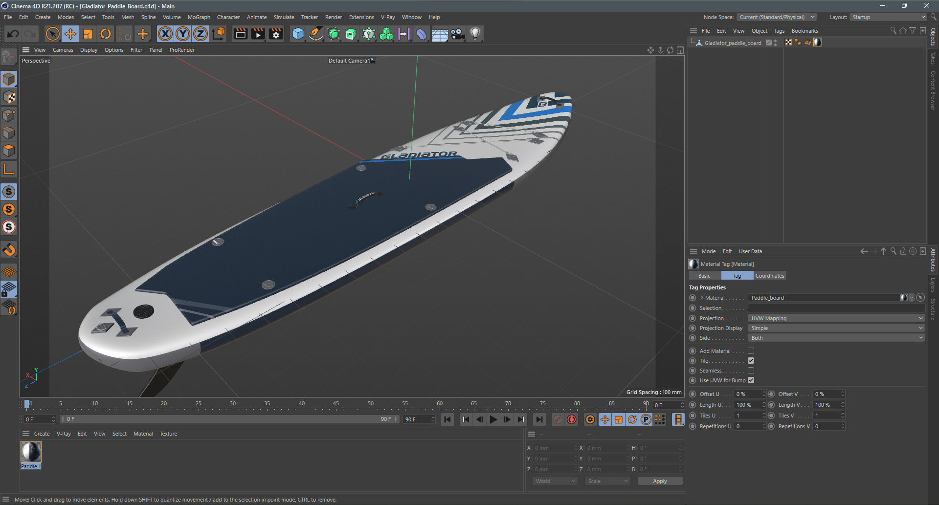 Gladiator Paddle Board 3D model_35