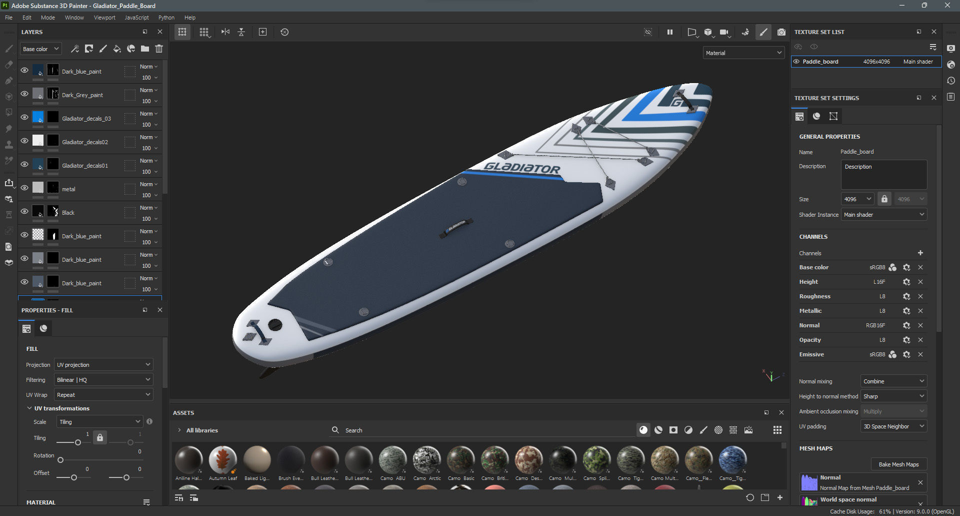 Gladiator Paddle Board 3D model_36