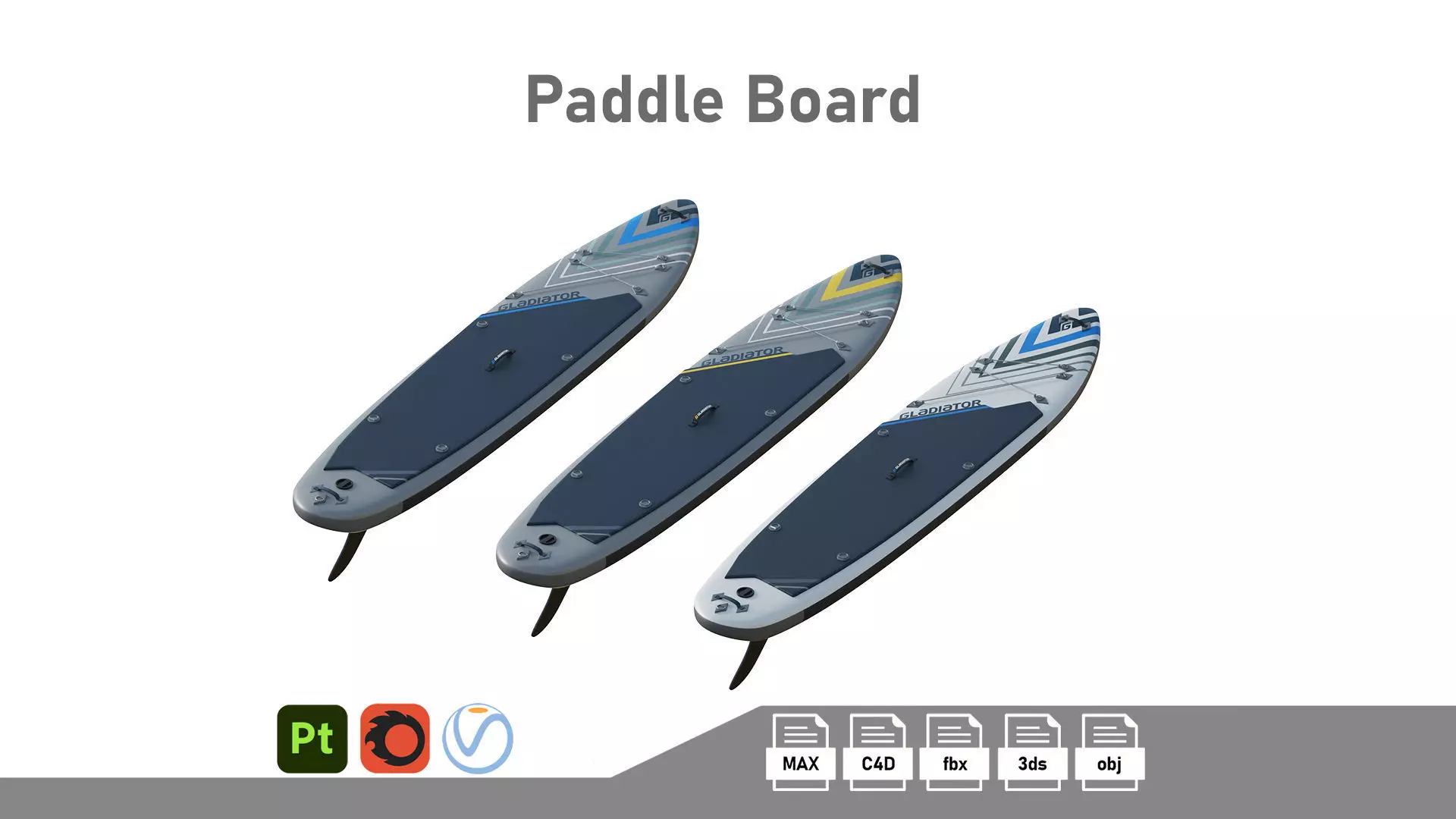 Gladiator Paddle Board 3D model_0