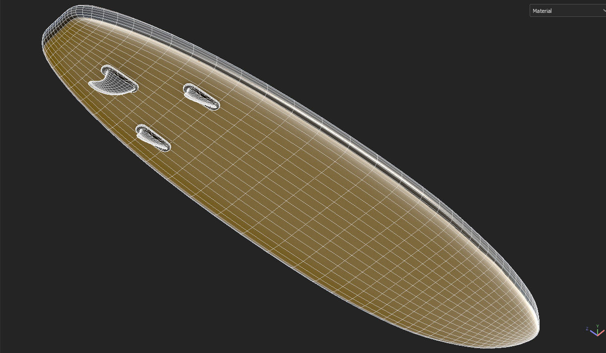 Paddle Board 4 colors collection Low-poly 3D model_17