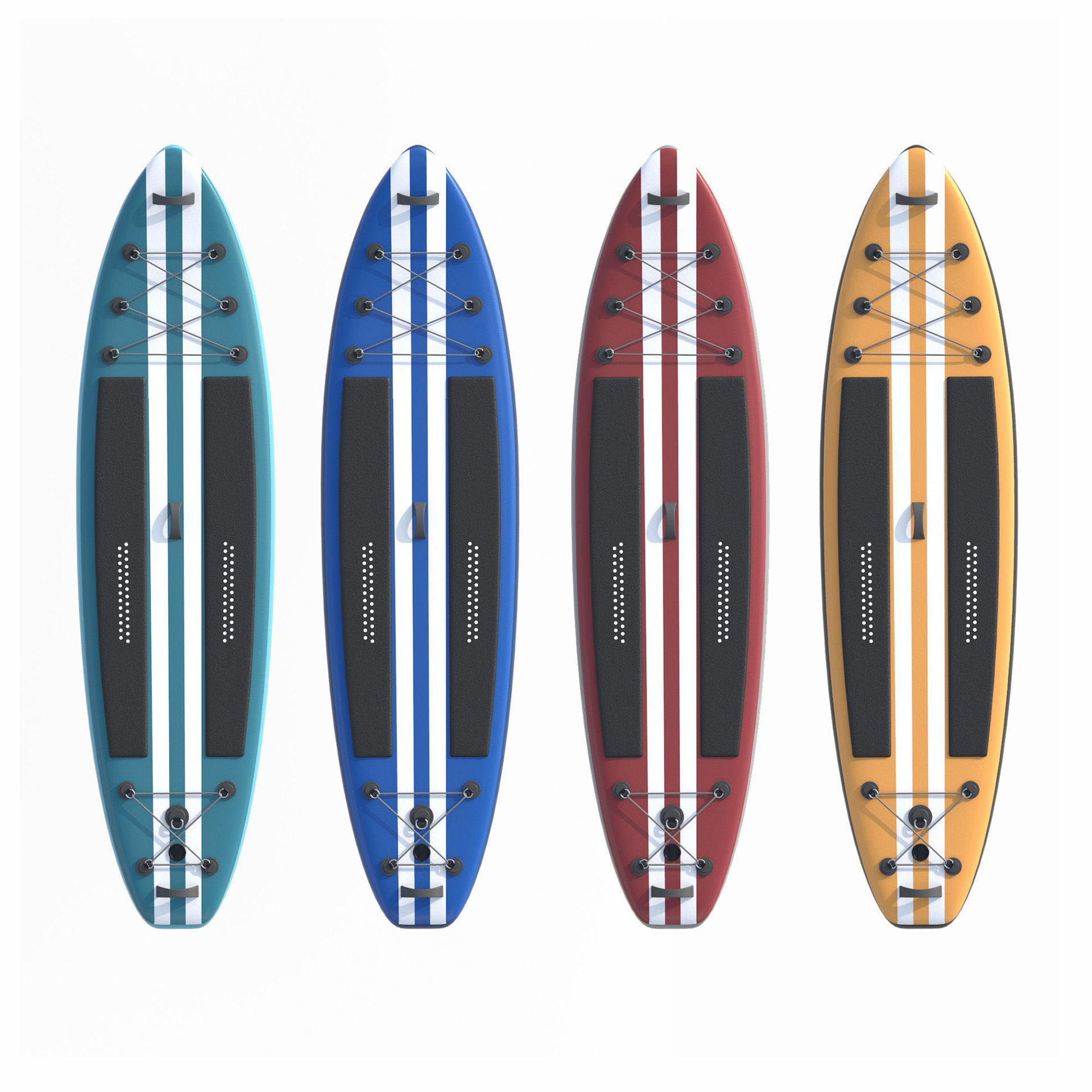 Paddle Board 4 colors collection Low-poly 3D model_1