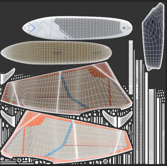 Gladiator Windsurfing Board Low-poly 3D model_22