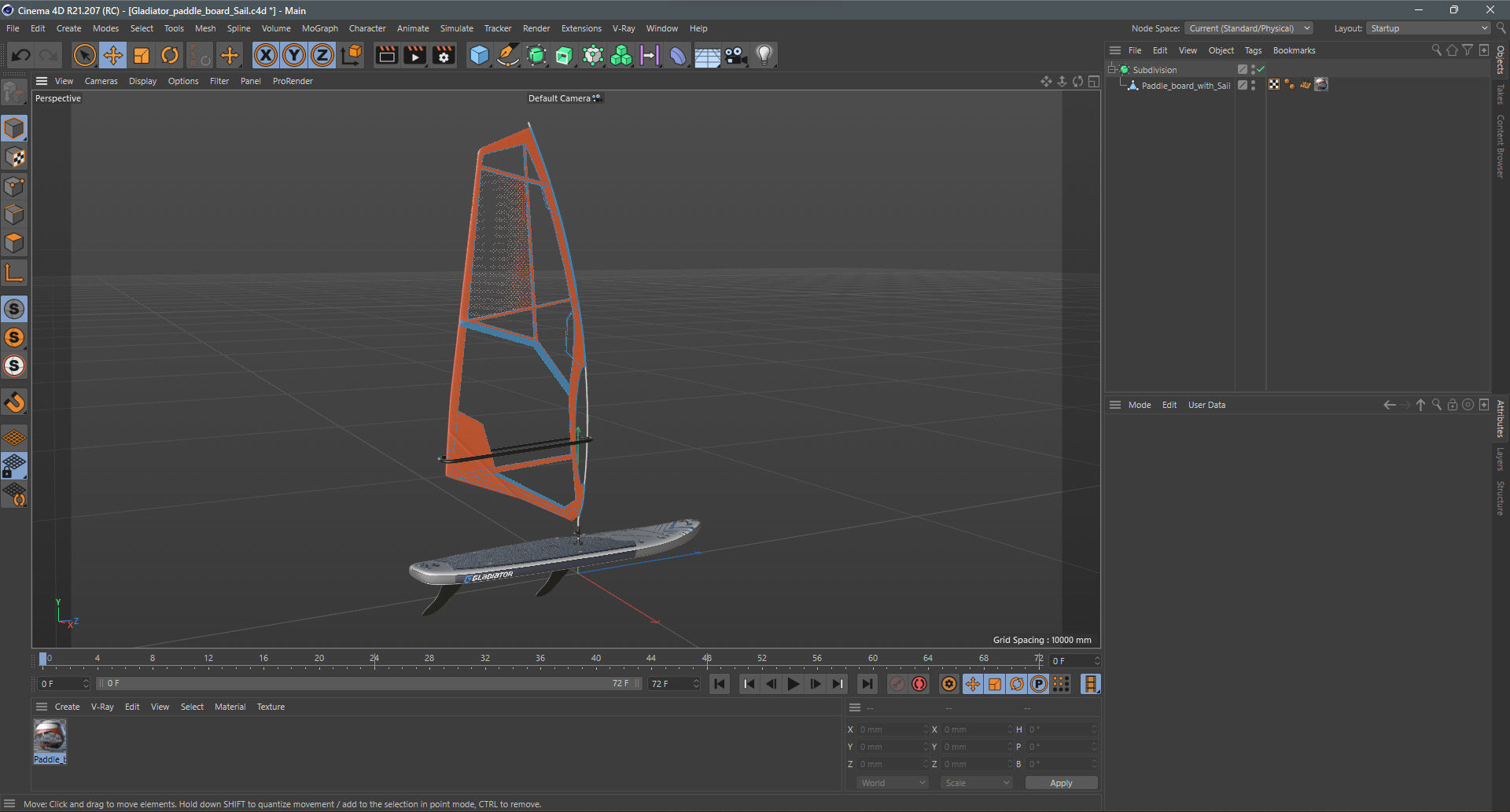 Gladiator Windsurfing Board Low-poly 3D model_17