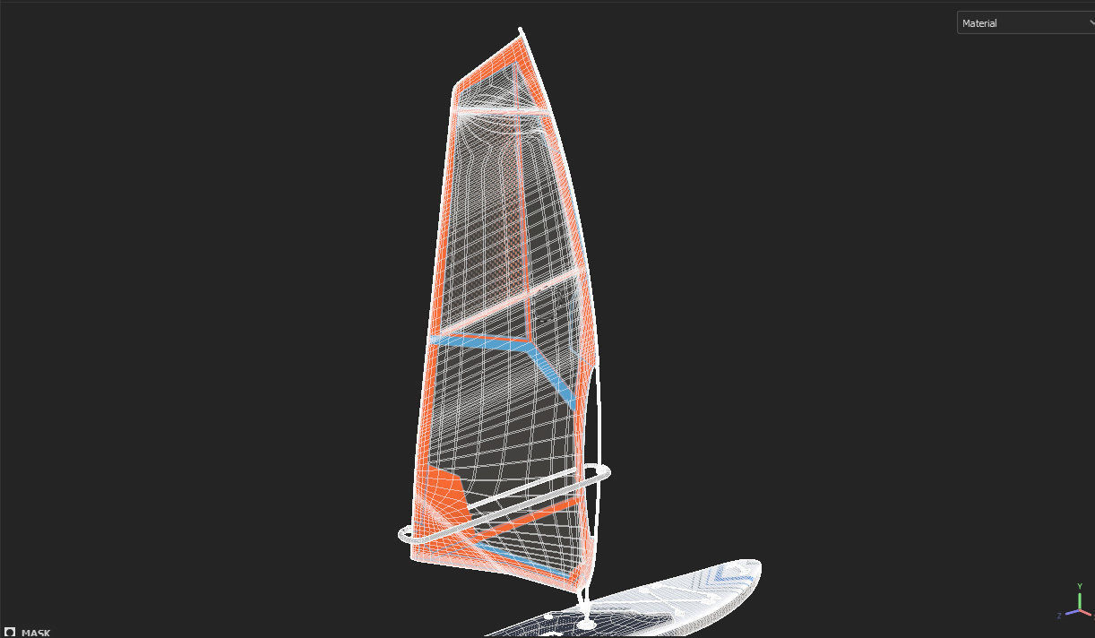 Gladiator Windsurfing Board Low-poly 3D model_19