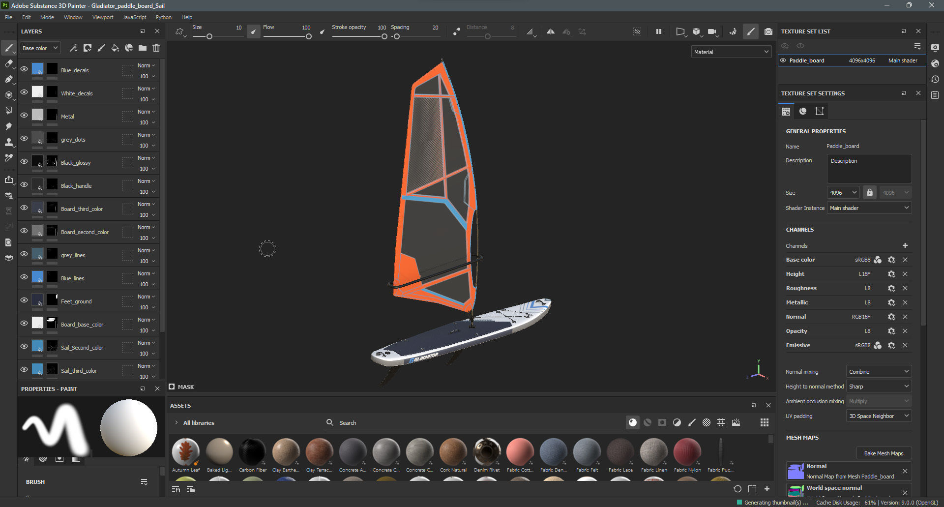Gladiator Windsurfing Board Low-poly 3D model_18