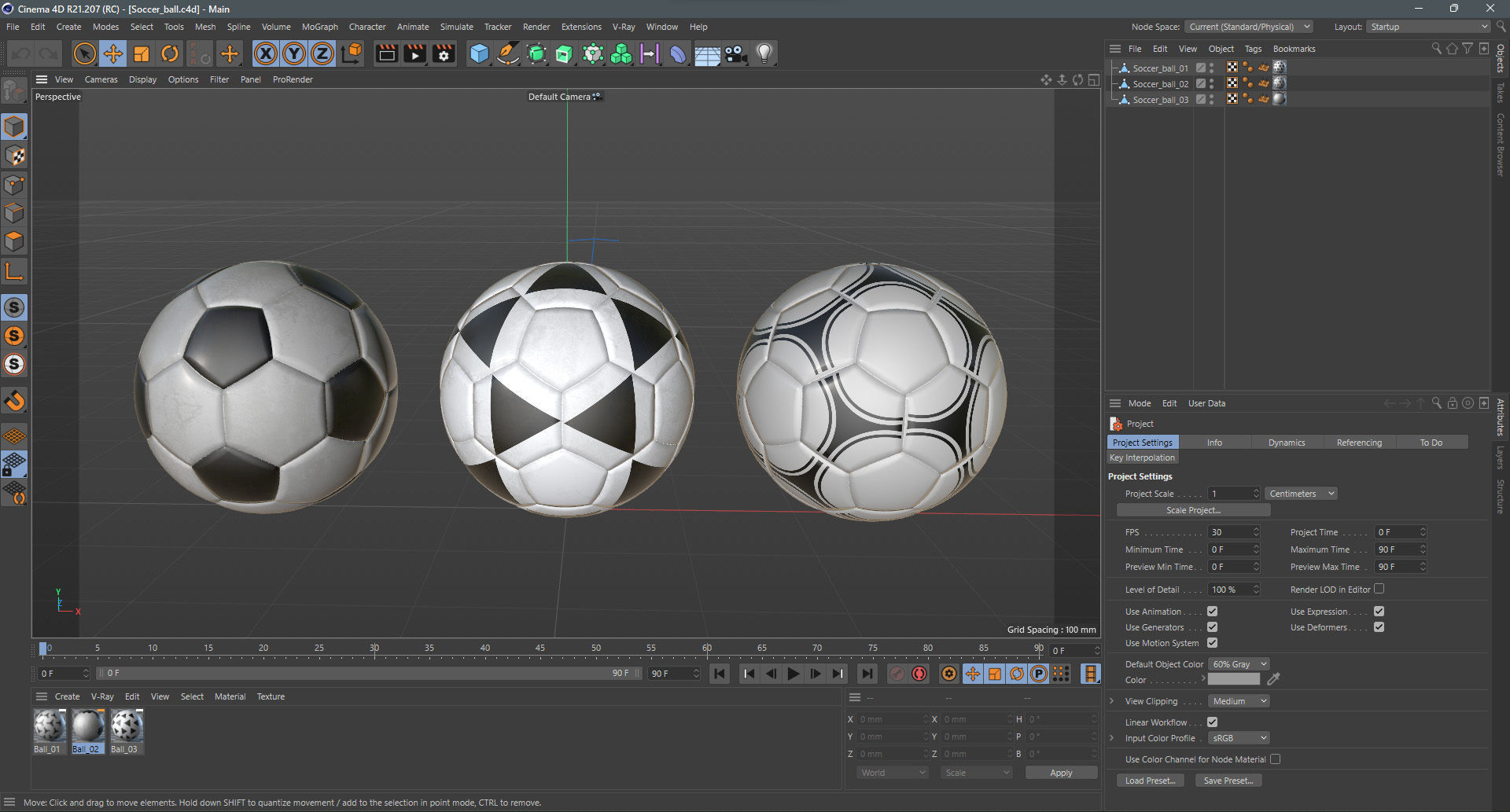 Soccer Balls Low-poly 3D model_16
