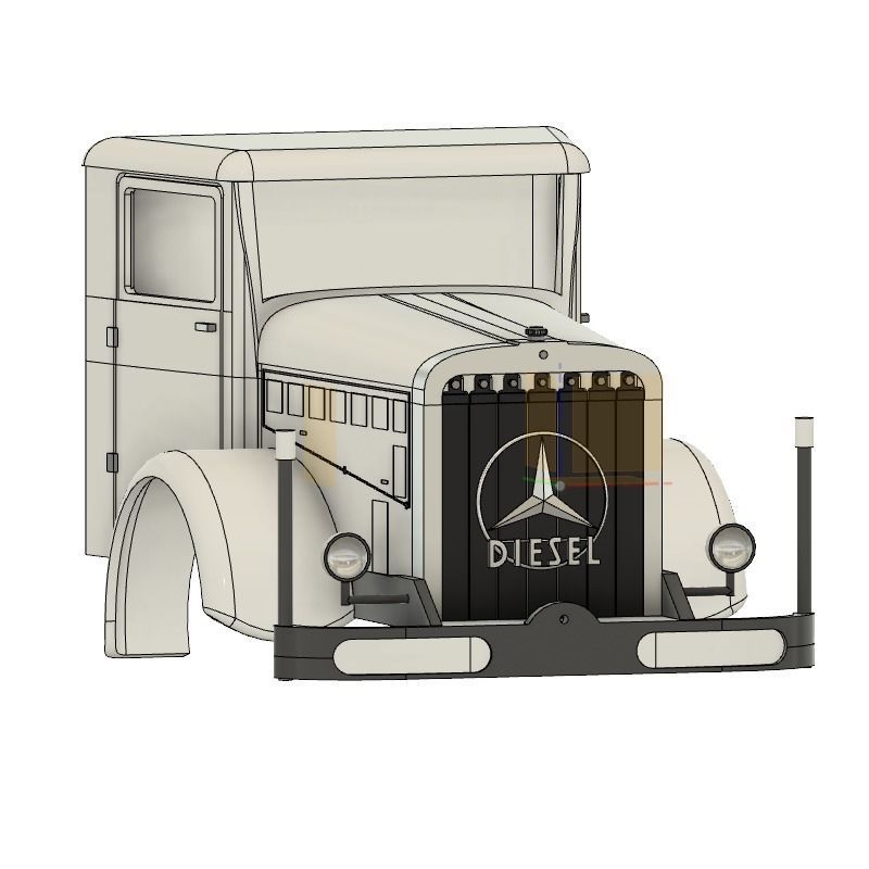 MERCEDES L 6500 1935 LKW TRUCK LASTWAGEN KAROSSERIE KABINE 3D print model_3