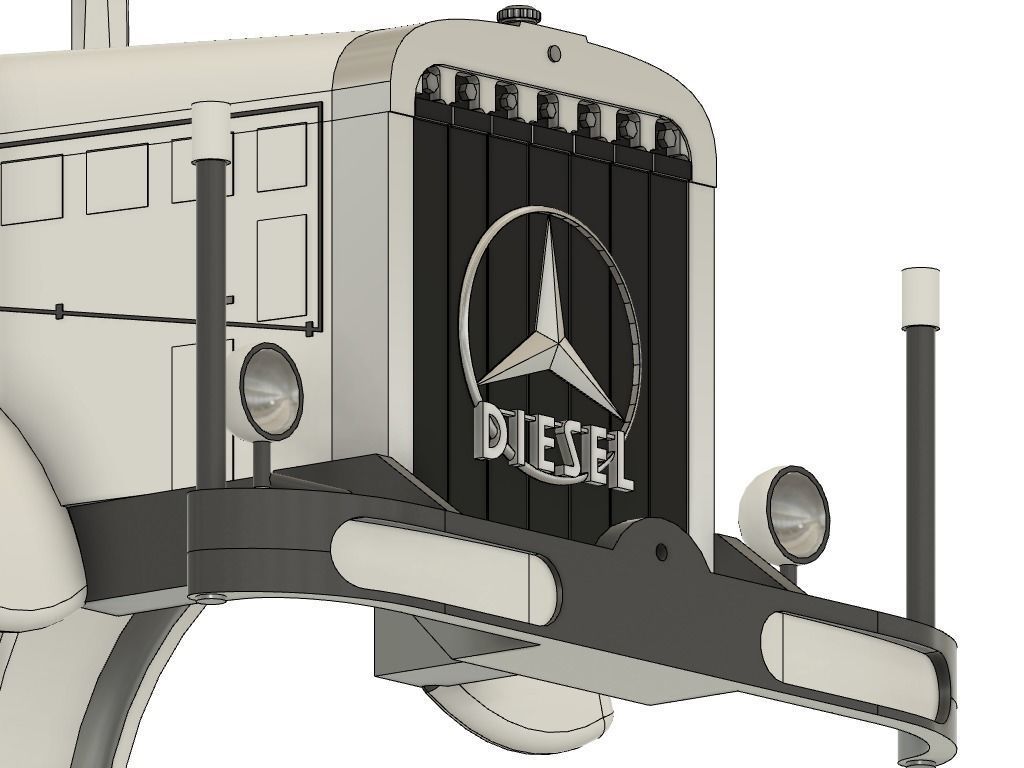 MERCEDES L 6500 1935 LKW TRUCK LASTWAGEN KAROSSERIE KABINE 3D print model_5