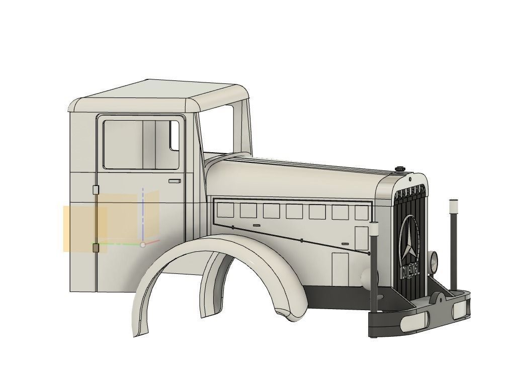 MERCEDES L 6500 1935 LKW TRUCK LASTWAGEN KAROSSERIE KABINE 3D print model_6