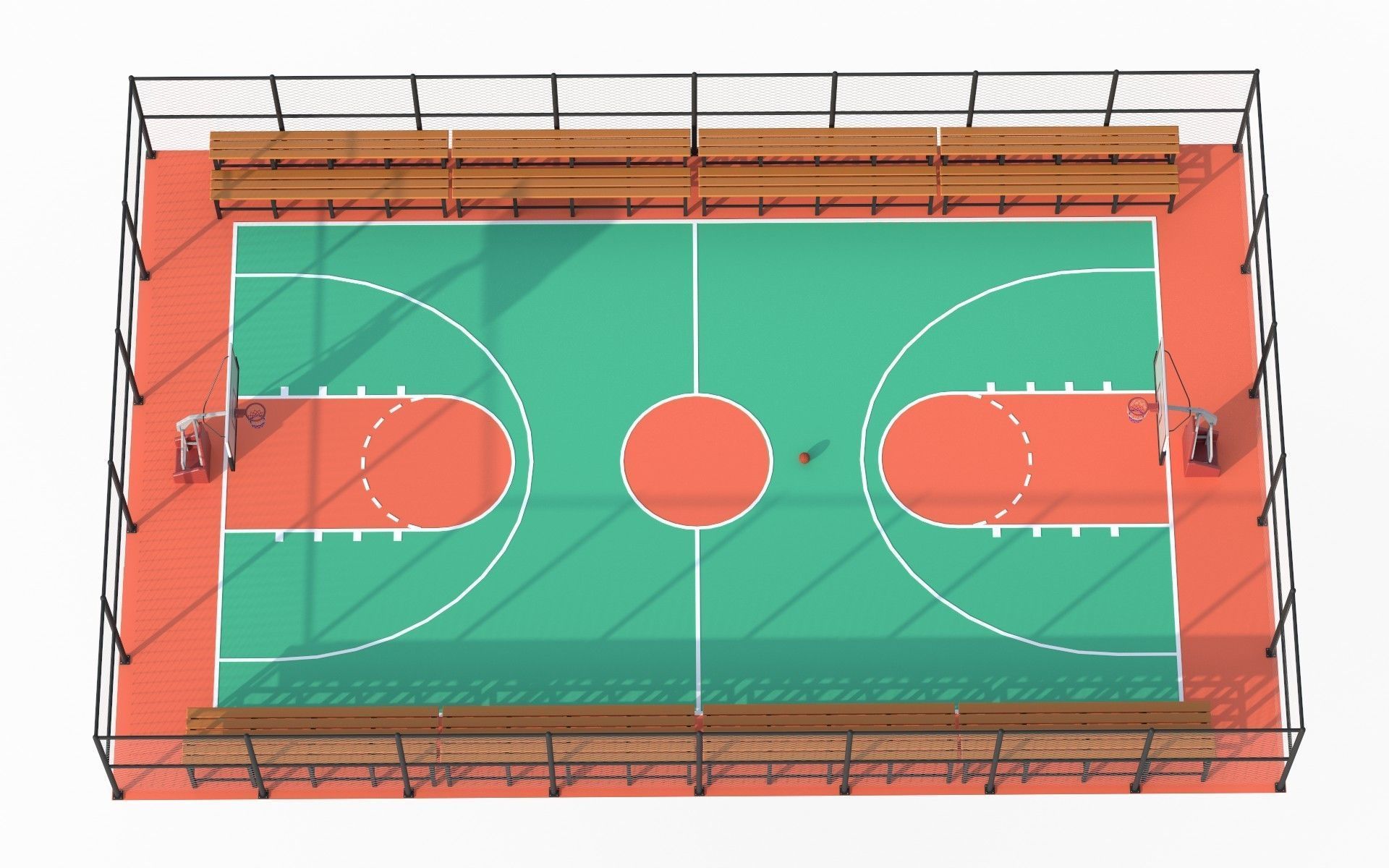 Basketball Court  3D model_4