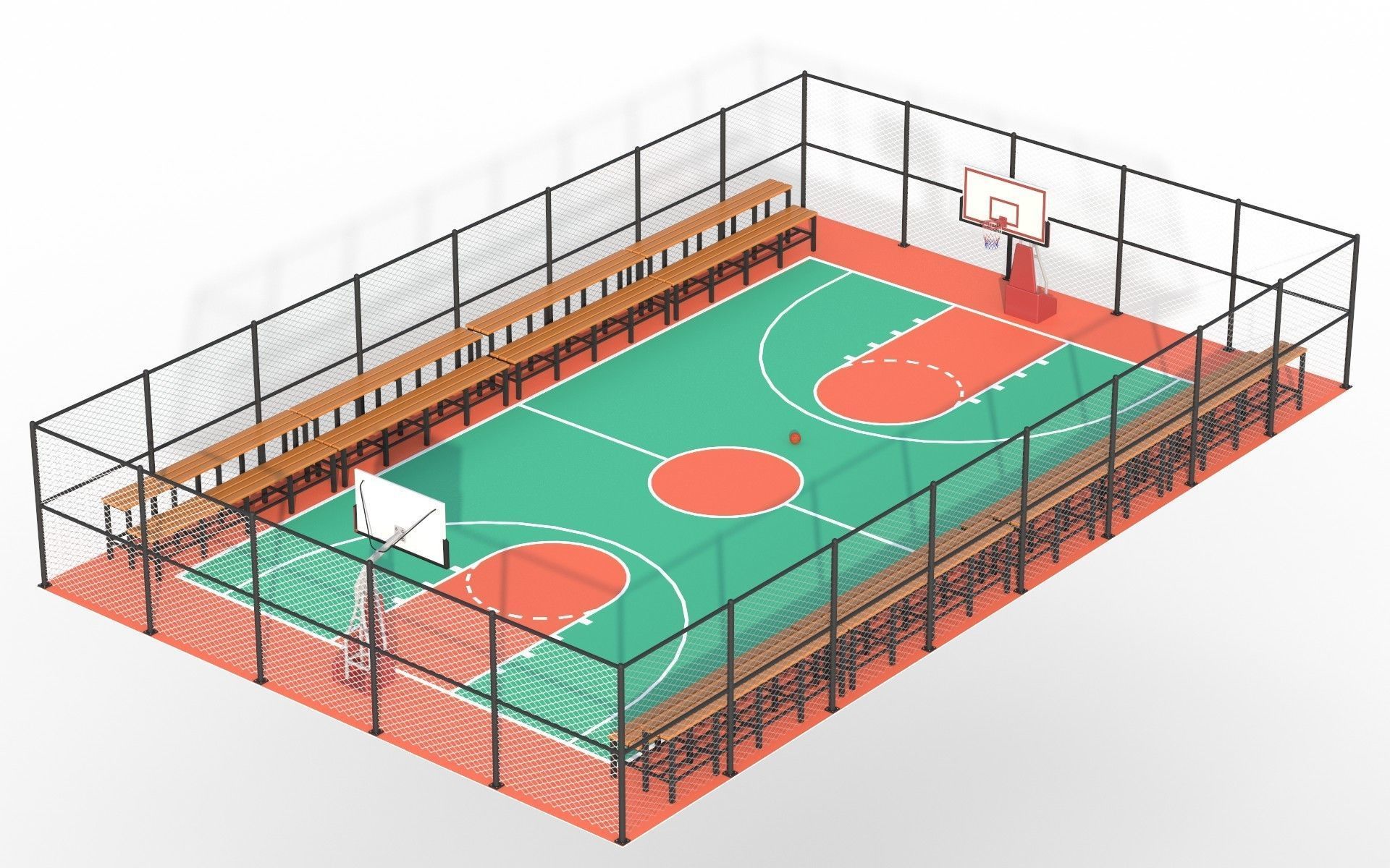 Basketball Court  3D model_2
