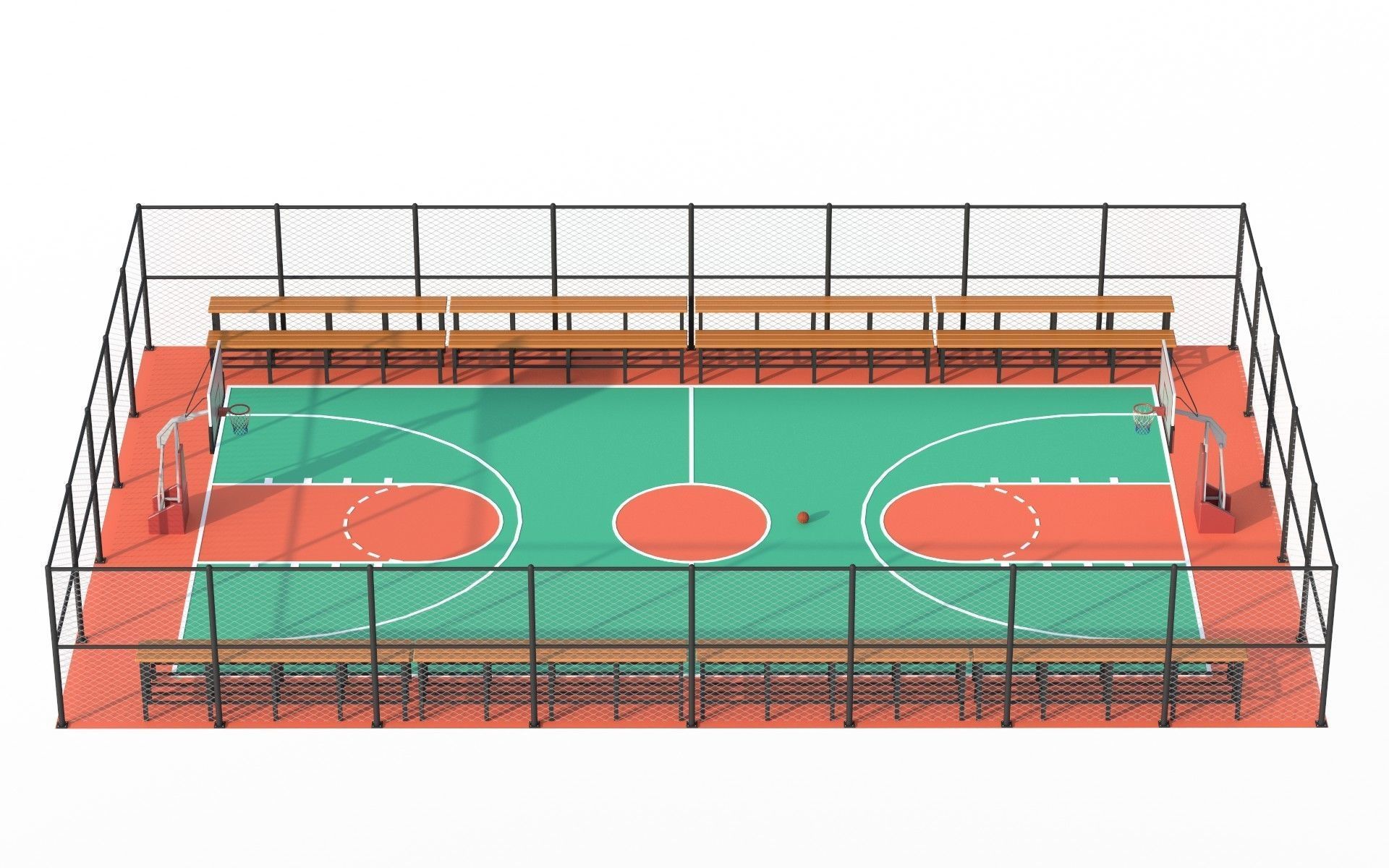 Basketball Court  3D model_3