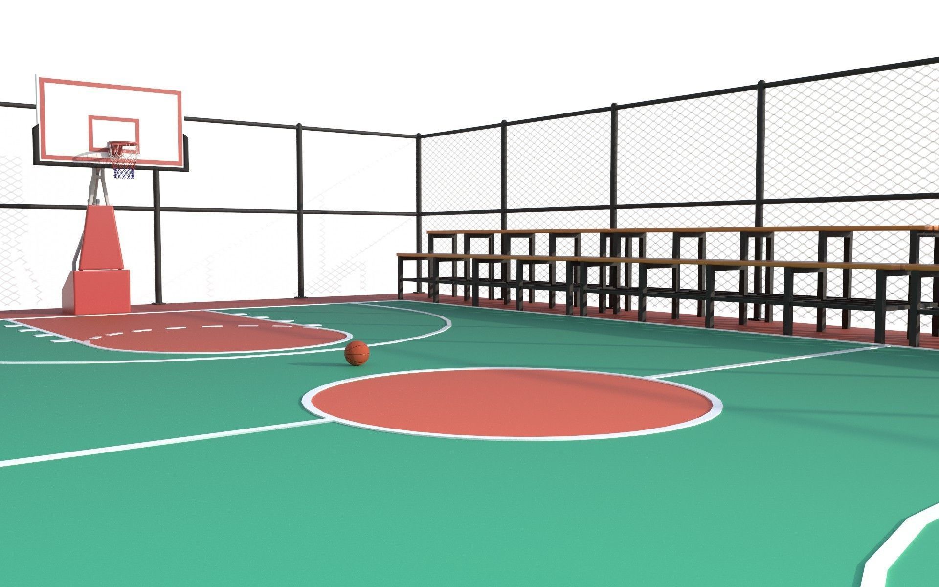 Basketball Court  3D model_7