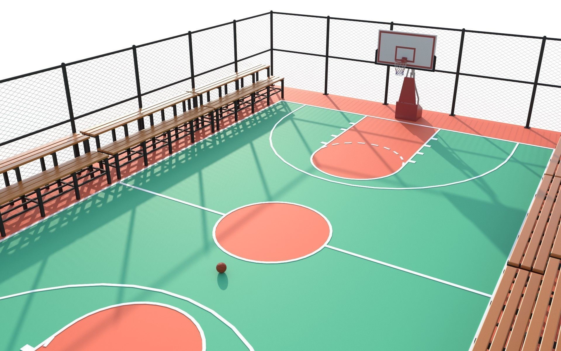 Basketball Court  3D model_9