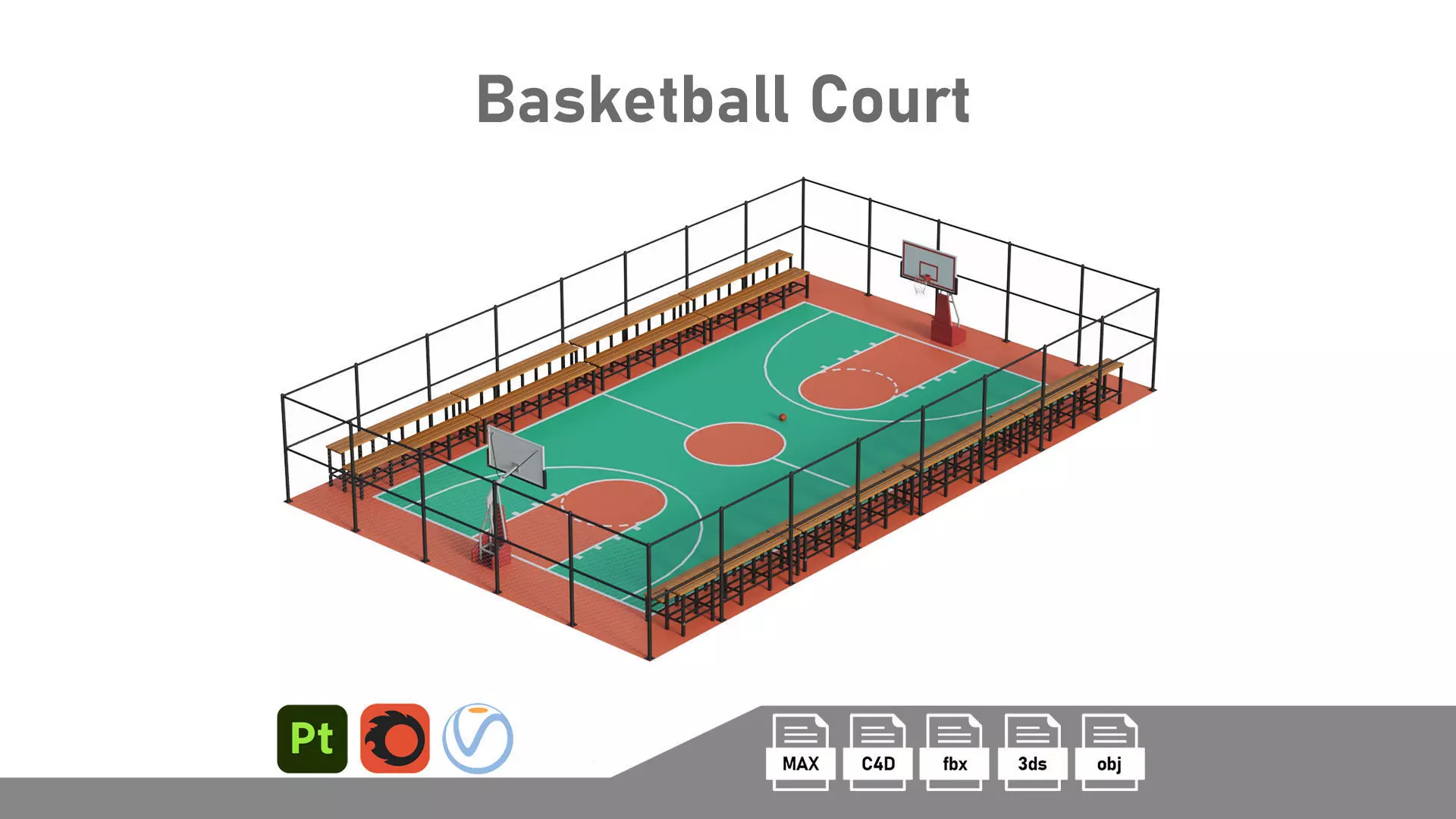 Basketball Court  3D model_0