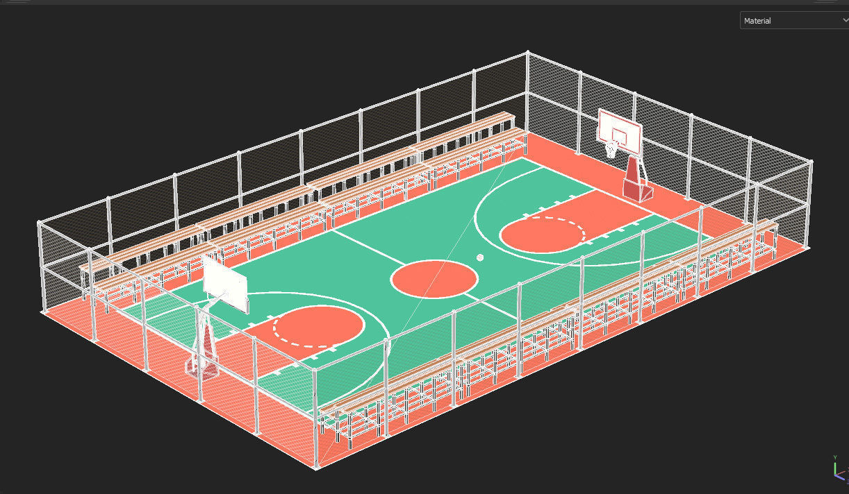 Basketball Court  3D model_32