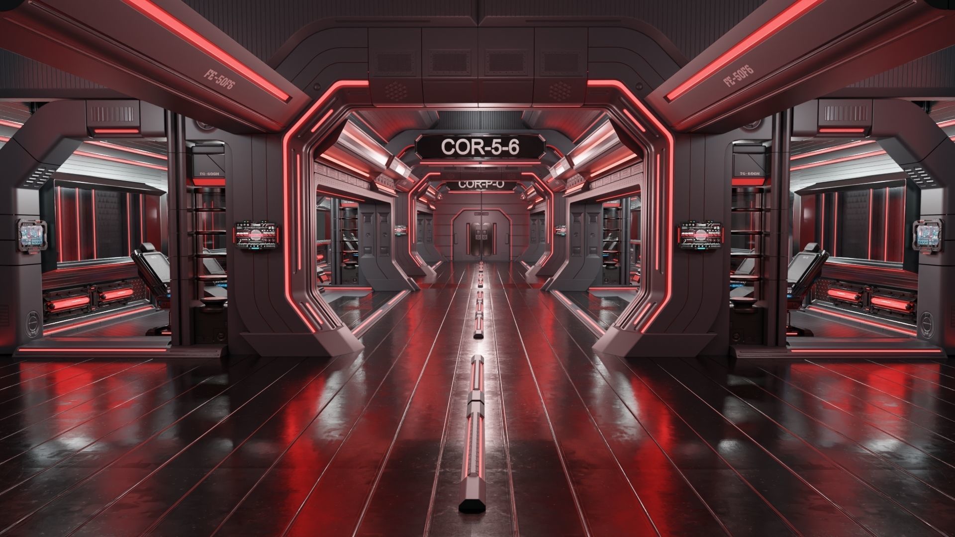 scifi modular interior space station 3D model_14