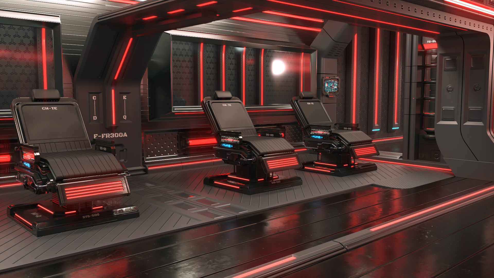 scifi modular interior space station 3D model_7