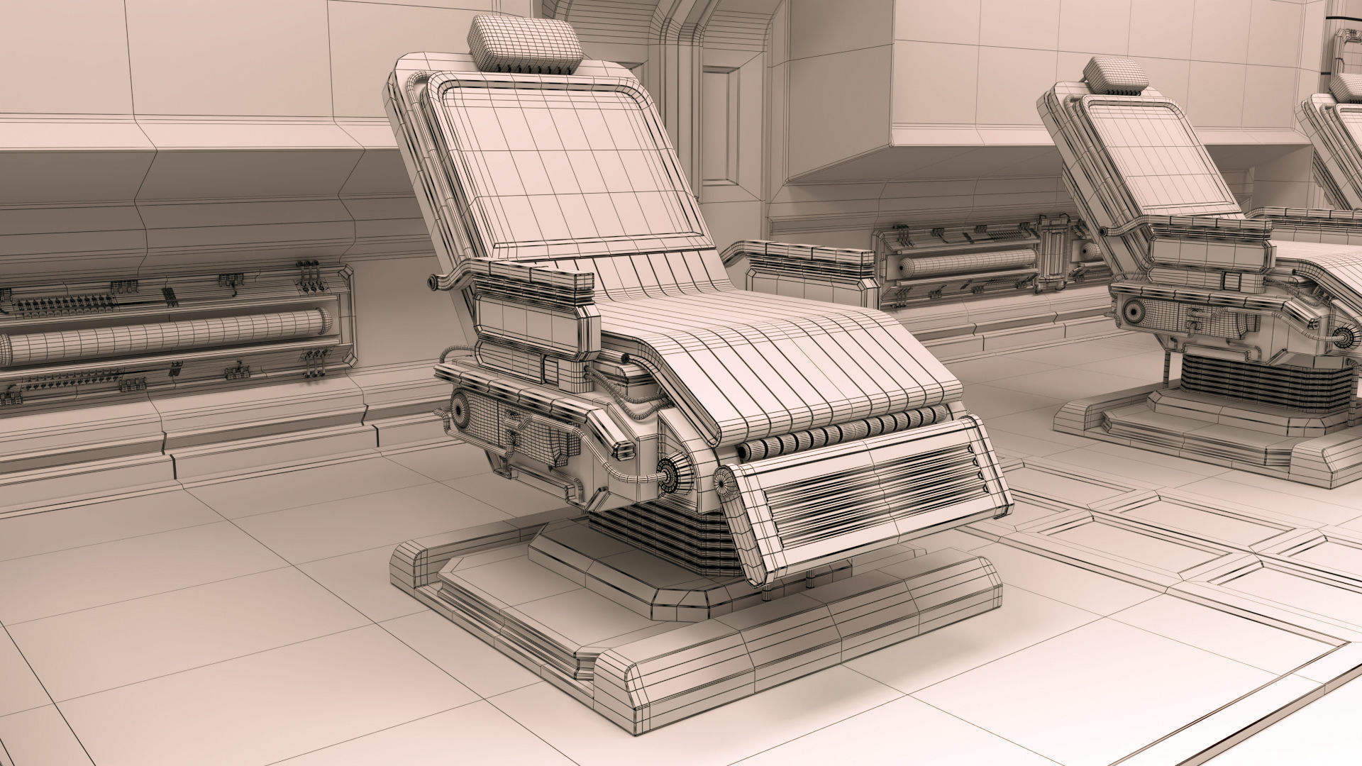 scifi modular interior space station 3D model_16